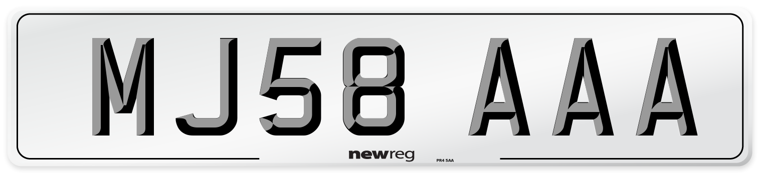 MJ58 AAA Number Plate from New Reg